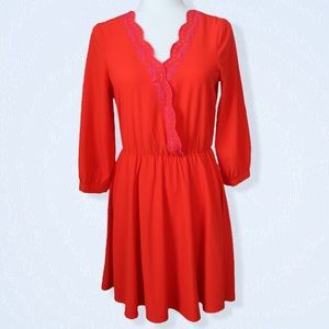 GIANNI BINI Embroidered Cinched Waist Flowy Scalloped Neck Sundress